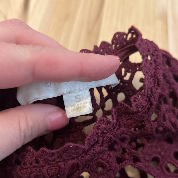 Eri and Ari burgundy lace top from Anthropologie - Picture 3 of 4
